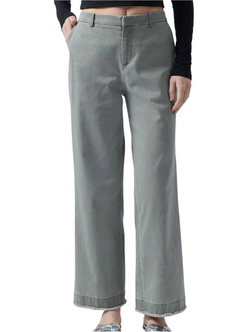 Atm - Garment Wash Cotton Twill Boyfriend Pants